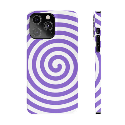 Trendy Purple Spiral Slim Phone Case - Stylish Protection for Your Device