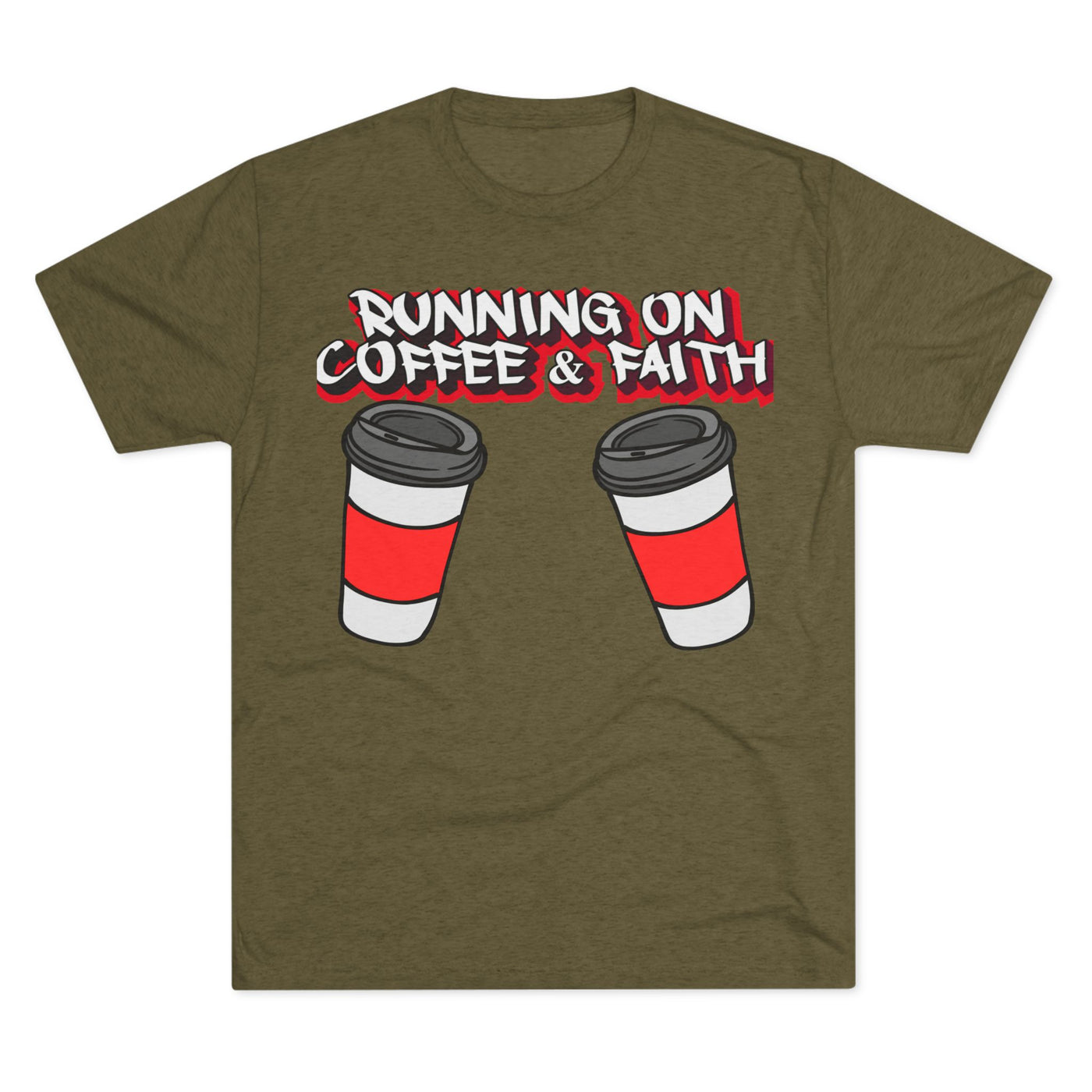 Running on Coffee & Faith Tri-Blend Crew Tee