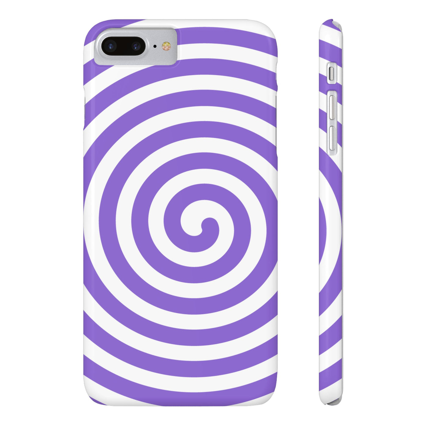Trendy Purple Spiral Slim Phone Case - Stylish Protection for Your Device