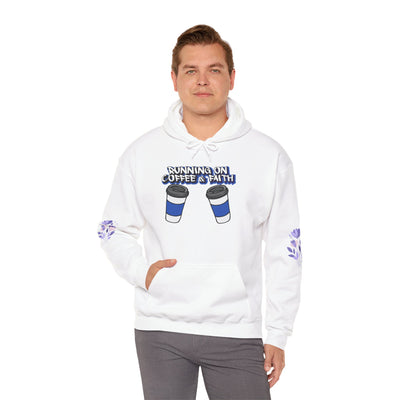 Running on Coffee & Faith Hoodie - Unisex Heavy Blend Sweatshirt for Cozy Vibes