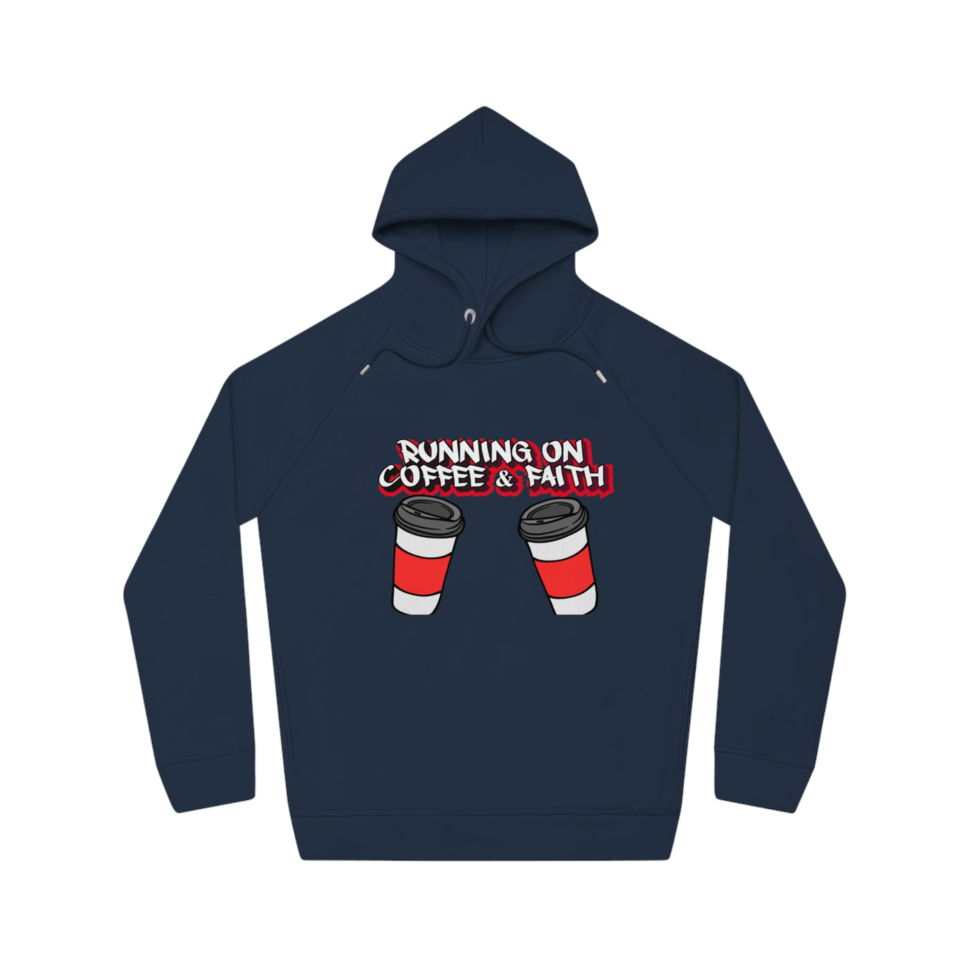 Running on Coffee & Faith Unisex Hoodie | Cozy Motivational Sweatshirt for Coffee Lovers, Perfect Gift for Birthdays, Holidays, Workwear