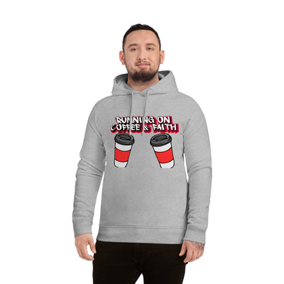 Running on Coffee & Faith Unisex Hoodie | Cozy Motivational Sweatshirt for Coffee Lovers, Perfect Gift for Birthdays, Holidays, Workwear