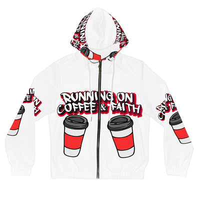 Running on Coffee & Faith Women's Full-Zip Hoodie