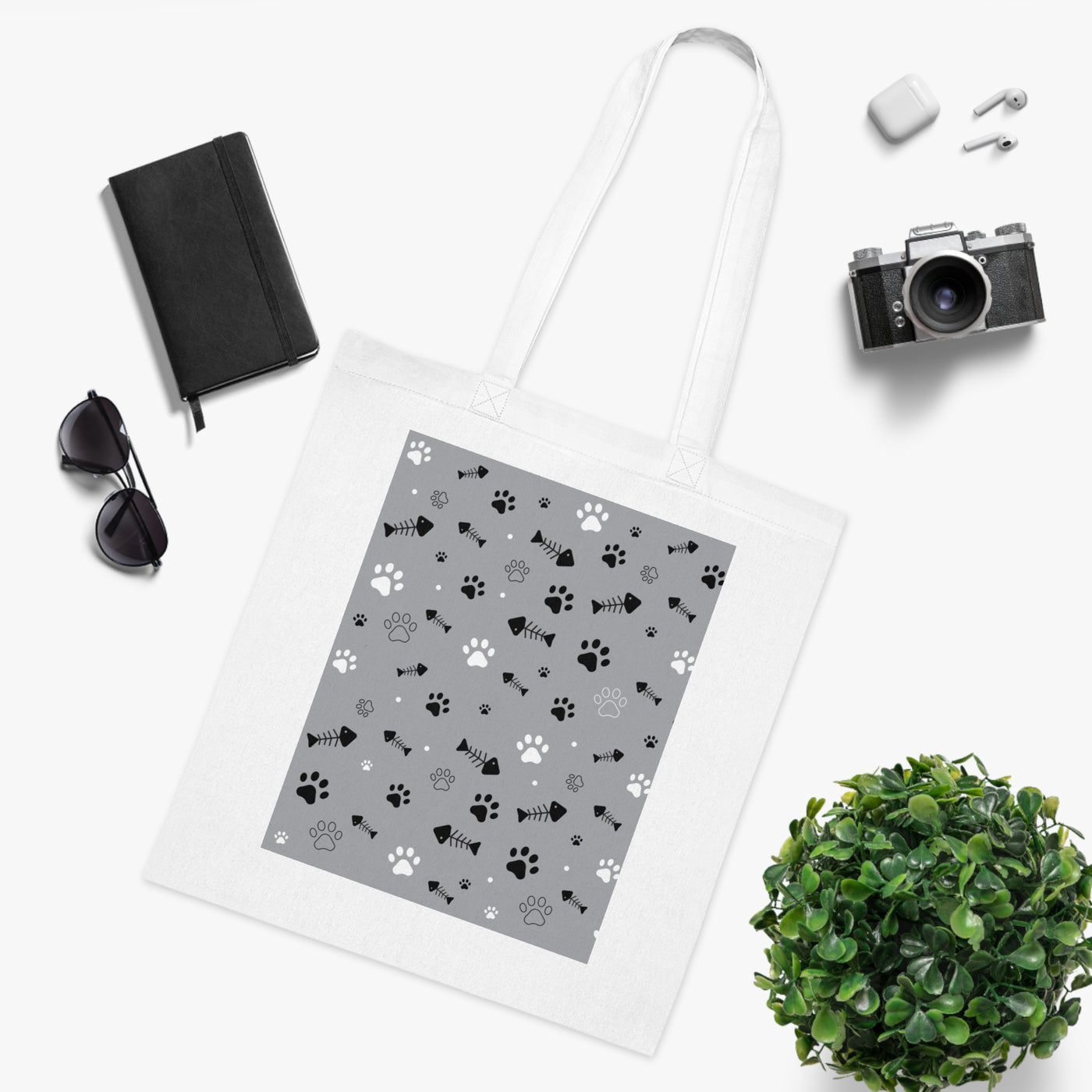 Cute Pet Themed Cotton Tote Bag - Perfect for Animal Lovers