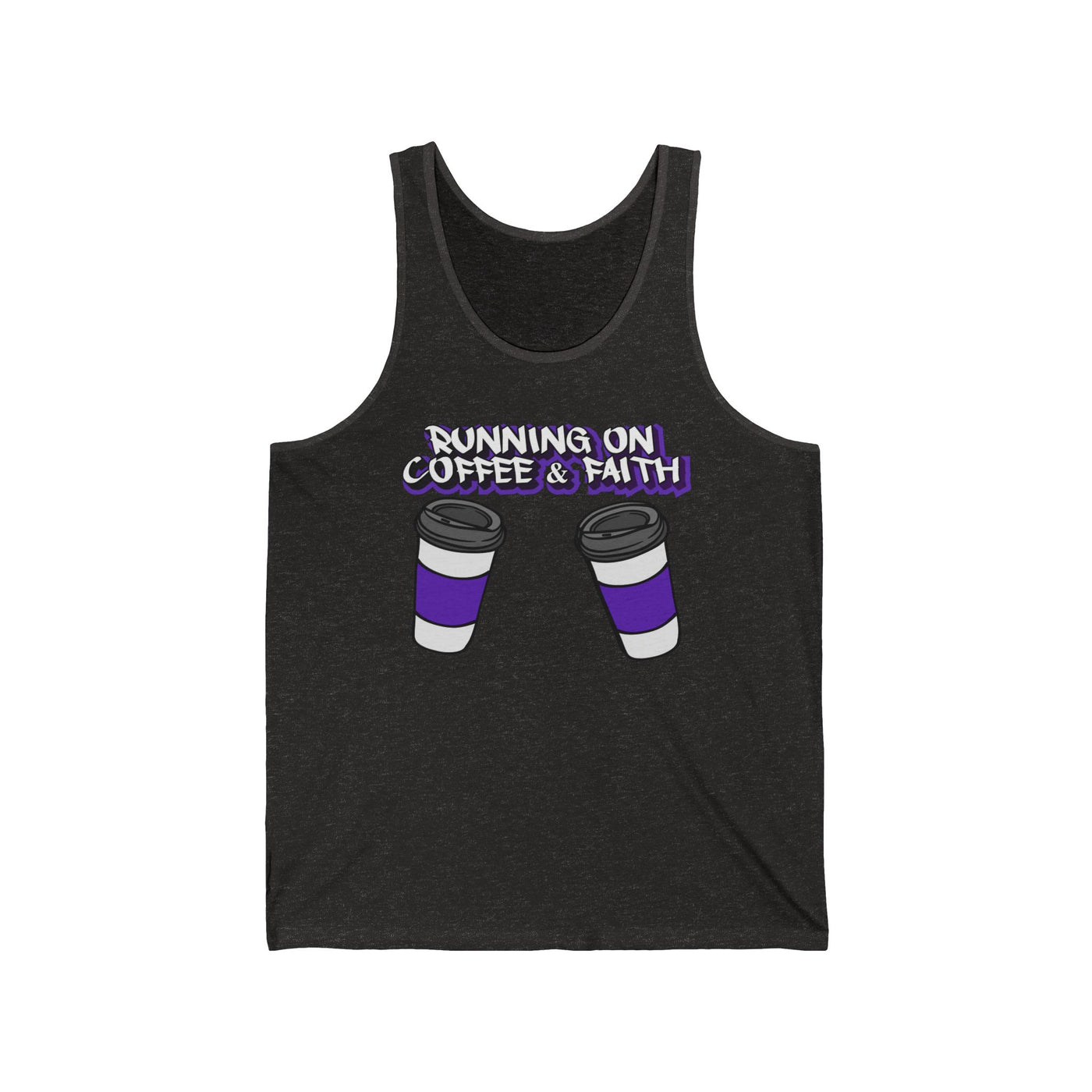Running on Coffee & Faith Unisex Jersey Tank, Perfect for Coffee Lovers, Faith Enthusiasts, Casual Wear, Gifts for Church Events, [...]