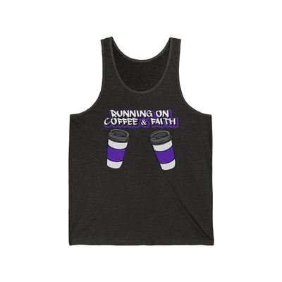Running on Coffee & Faith Unisex Jersey Tank, Perfect for Coffee Lovers, Faith Enthusiasts, Casual Wear, Gifts for Church Events, [...]