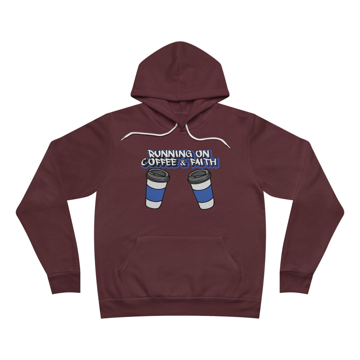Running on Coffee & Faith Unisex Pullover Hoodie - Cozy and Inspirational