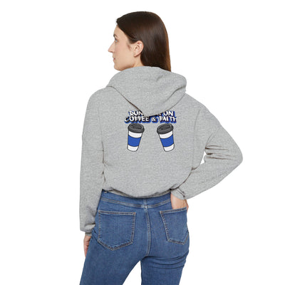 Running on Coffee & Faith Women's Hoodie - Cozy Cinched Bottom Sweatshirt