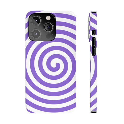 Trendy Purple Spiral Slim Phone Case - Stylish Protection for Your Device