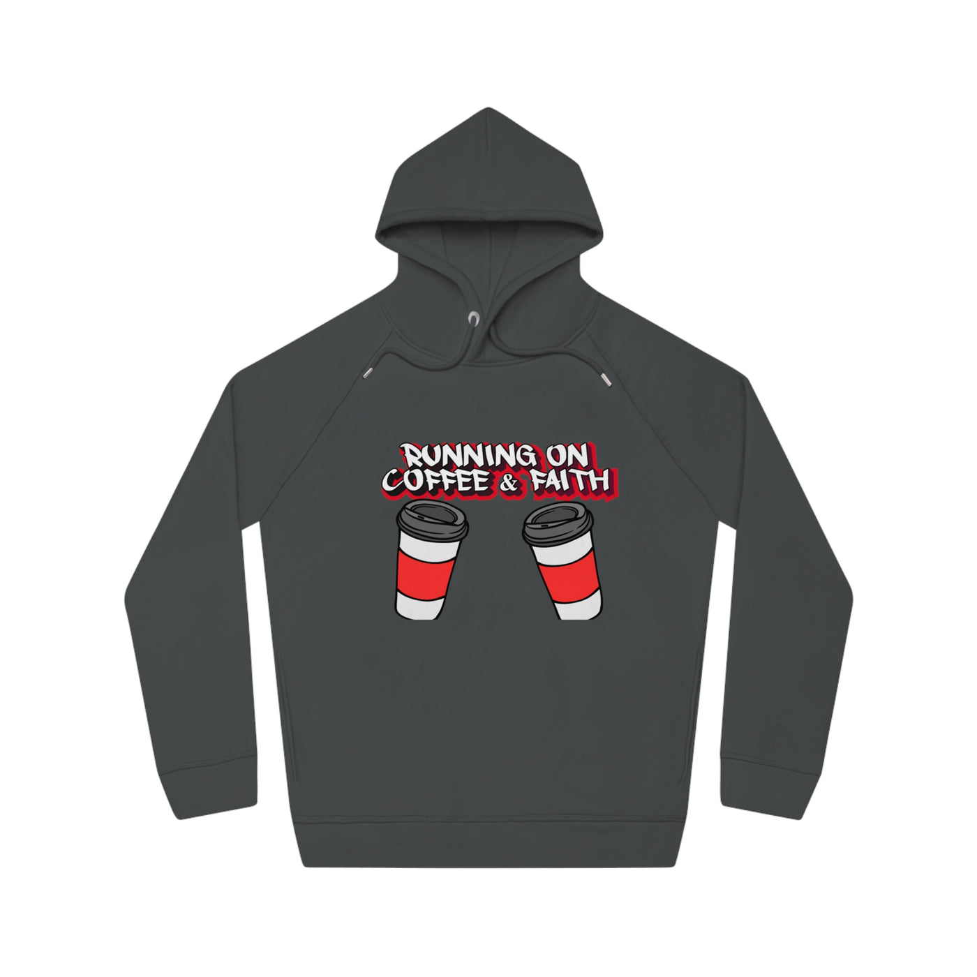 Running on Coffee & Faith Unisex Hoodie | Cozy Motivational Sweatshirt for Coffee Lovers, Perfect Gift for Birthdays, Holidays, Workwear