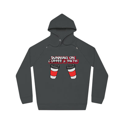 Running on Coffee & Faith Unisex Hoodie | Cozy Motivational Sweatshirt for Coffee Lovers, Perfect Gift for Birthdays, Holidays, Workwear