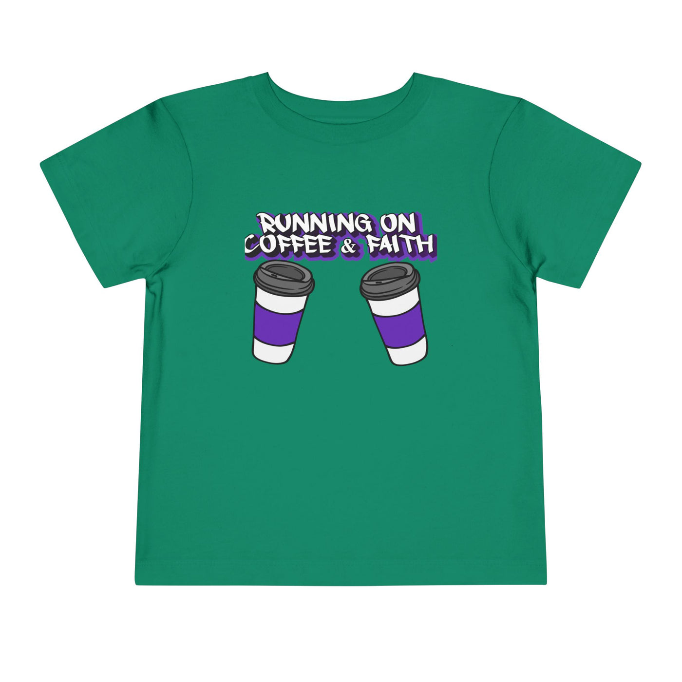 Toddler Short Sleeve Tee - Running on Coffee & Faith Design