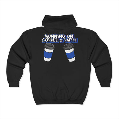 Running on Coffee & Faith Hoodie - Unisex Heavy Blend Full Zip Sweatshirt