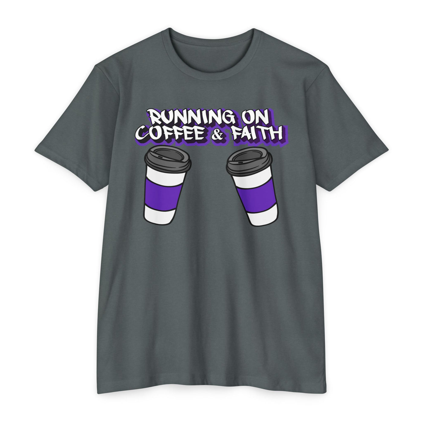 Running on Coffee & Faith Unisex T-Shirt - Casual Tee for Coffee Lovers