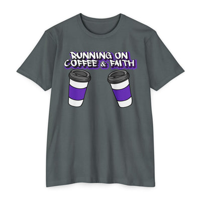 Running on Coffee & Faith Unisex T-Shirt - Casual Tee for Coffee Lovers