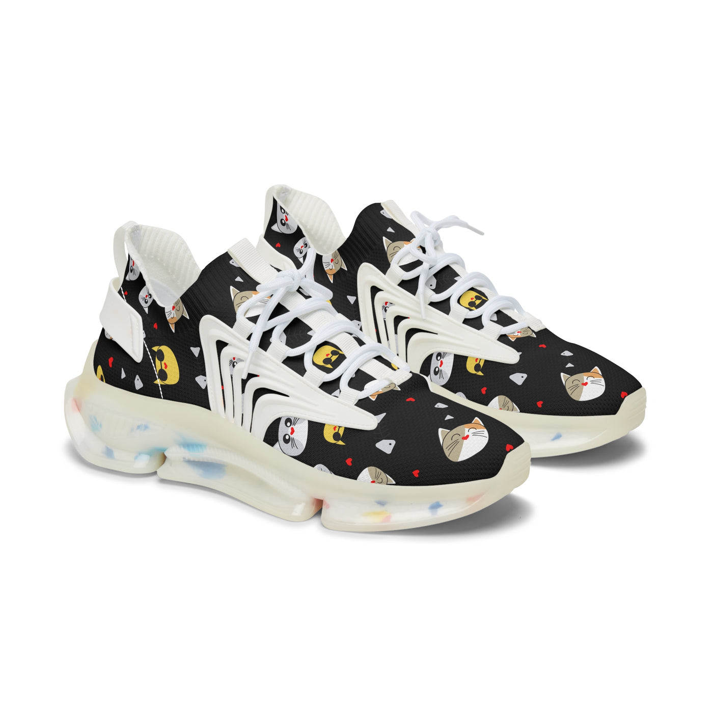 Cute Cat Design Women's Mesh Sneakers - Stylish & Comfortable Footwear