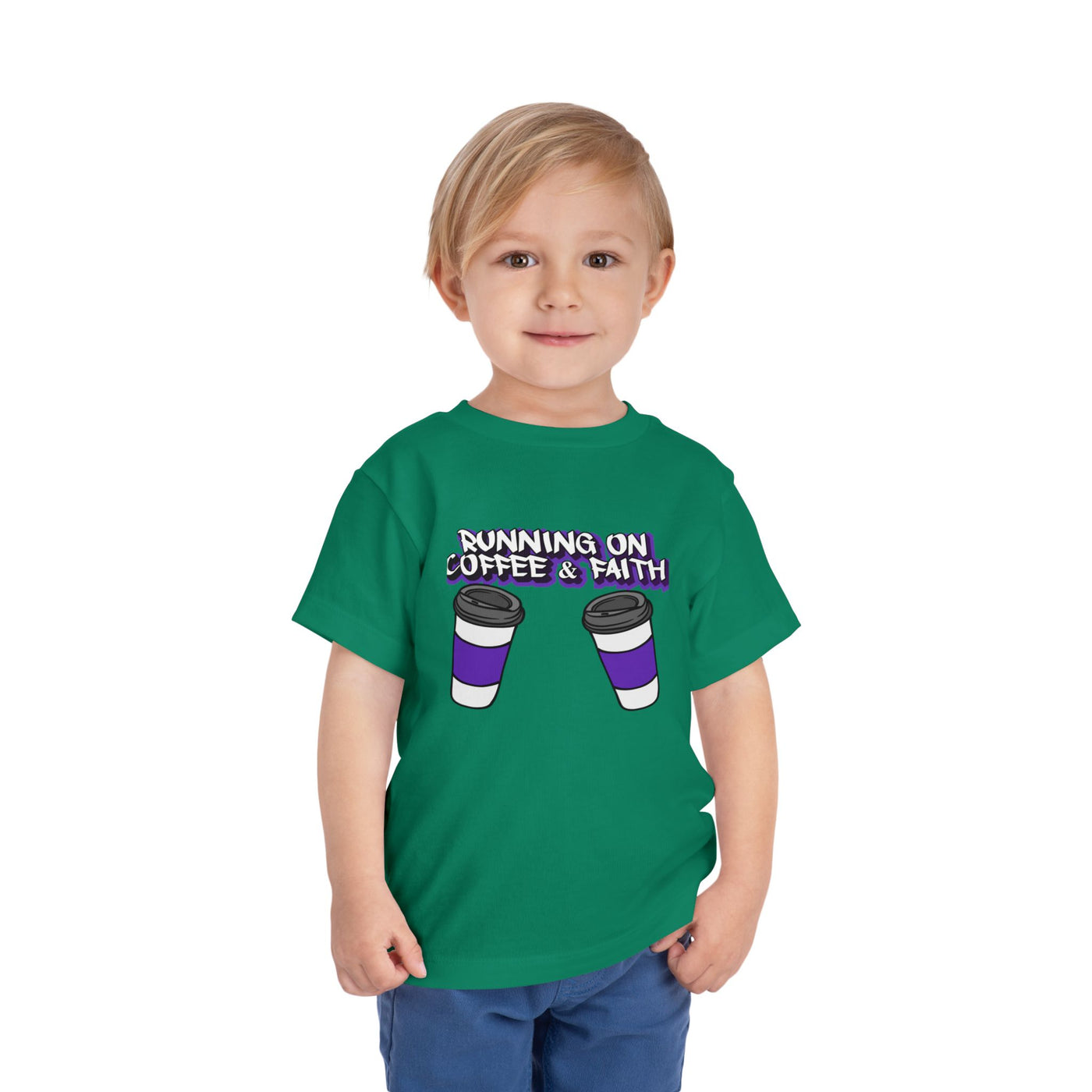 Toddler Short Sleeve Tee - Running on Coffee & Faith Design