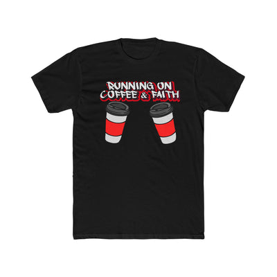 Running on Coffee & Faith Unisex Cotton Crew Tee - Perfect for Coffee Lovers