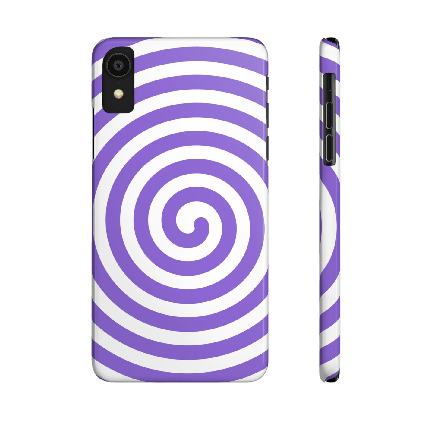 Trendy Purple Spiral Slim Phone Case - Stylish Protection for Your Device