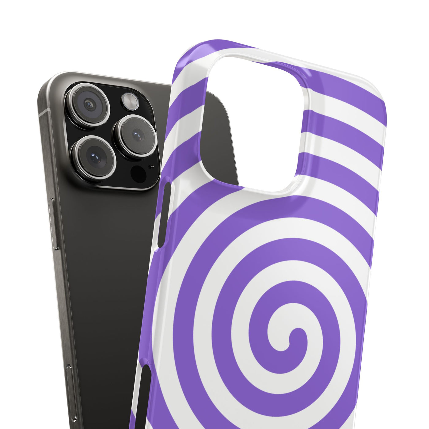 Trendy Purple Spiral Slim Phone Case - Stylish Protection for Your Device