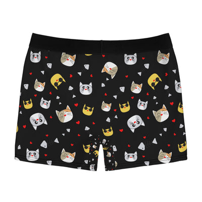 Funny Cat Print Men's Boxer Briefs - Comfy and Playful Underwear