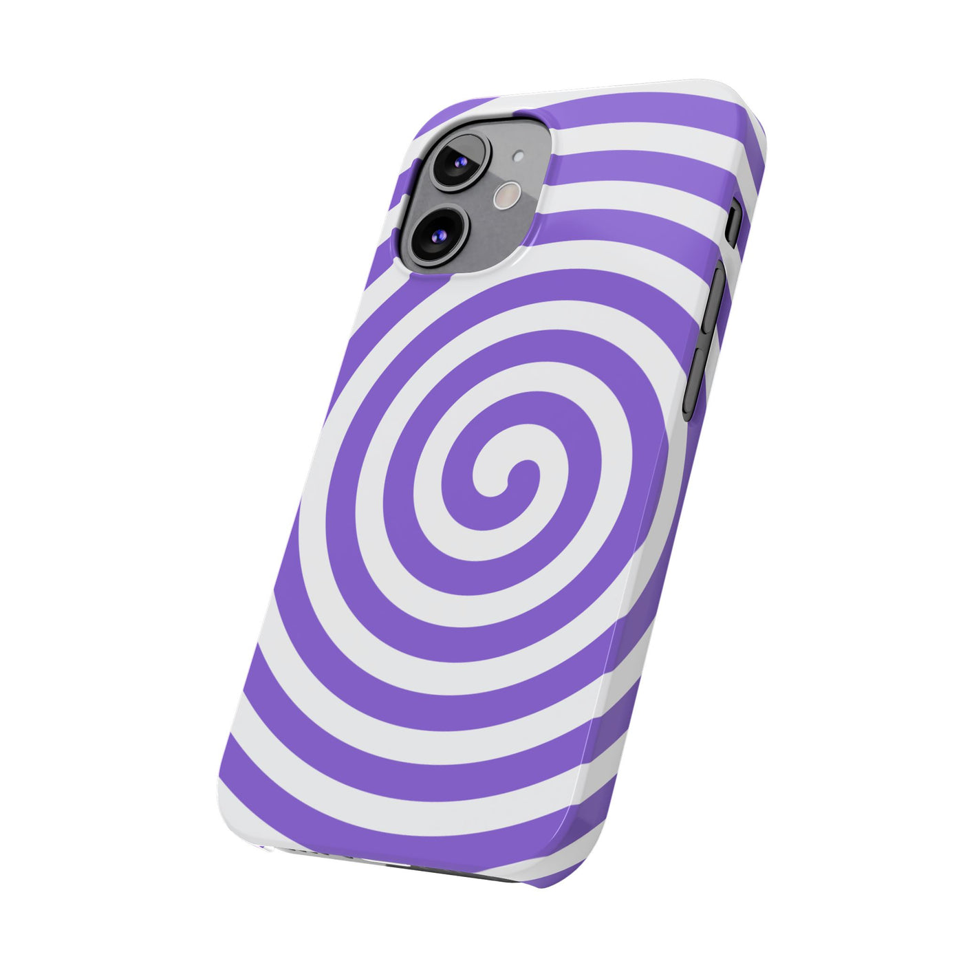 Trendy Purple Spiral Slim Phone Case - Stylish Protection for Your Device