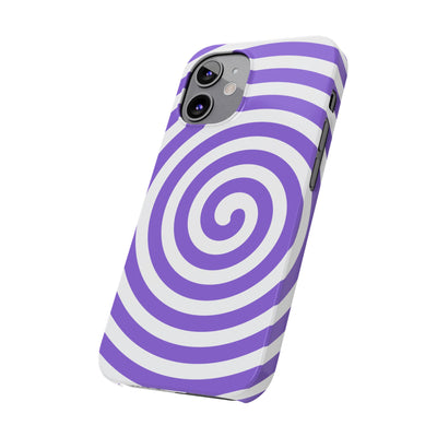 Trendy Purple Spiral Slim Phone Case - Stylish Protection for Your Device