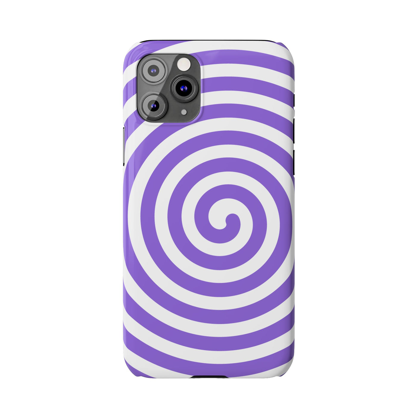 Trendy Purple Spiral Slim Phone Case - Stylish Protection for Your Device