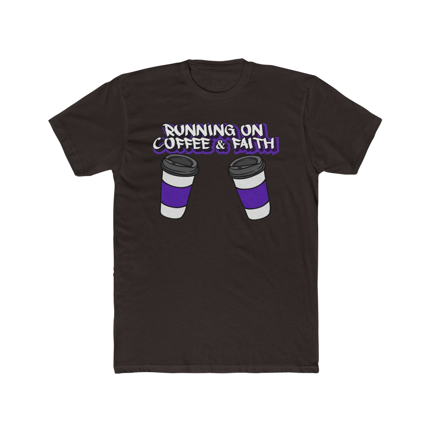 Running on Coffee & Faith Unisex Cotton Crew Tee