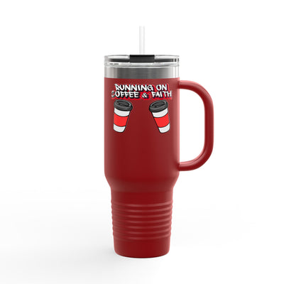 Running on Coffee & Faith Insulated Travel Mug - 40oz Coffee Lover's Companion