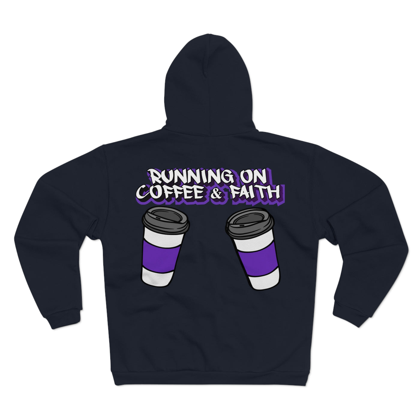 Running on Coffee & Faith Unisex Hooded Zip Sweatshirt