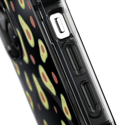 Playful Avocado Magnetic Clear Phone Case - Fun & Quirky Design