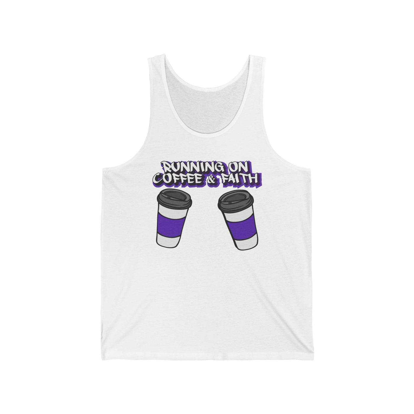 Running on Coffee & Faith Unisex Jersey Tank, Perfect for Coffee Lovers, Faith Enthusiasts, Casual Wear, Gifts for Church Events, [...]