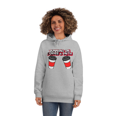 Running on Coffee & Faith Unisex Hoodie | Cozy Motivational Sweatshirt for Coffee Lovers, Perfect Gift for Birthdays, Holidays, Workwear