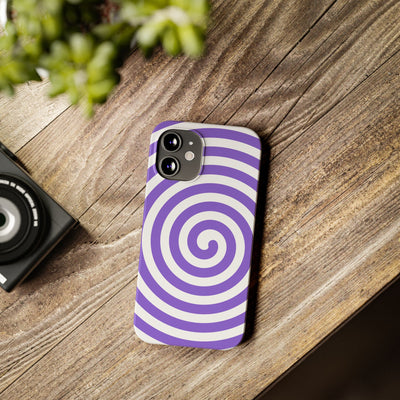 Trendy Purple Spiral Slim Phone Case - Stylish Protection for Your Device