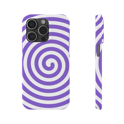 Trendy Purple Spiral Slim Phone Case - Stylish Protection for Your Device