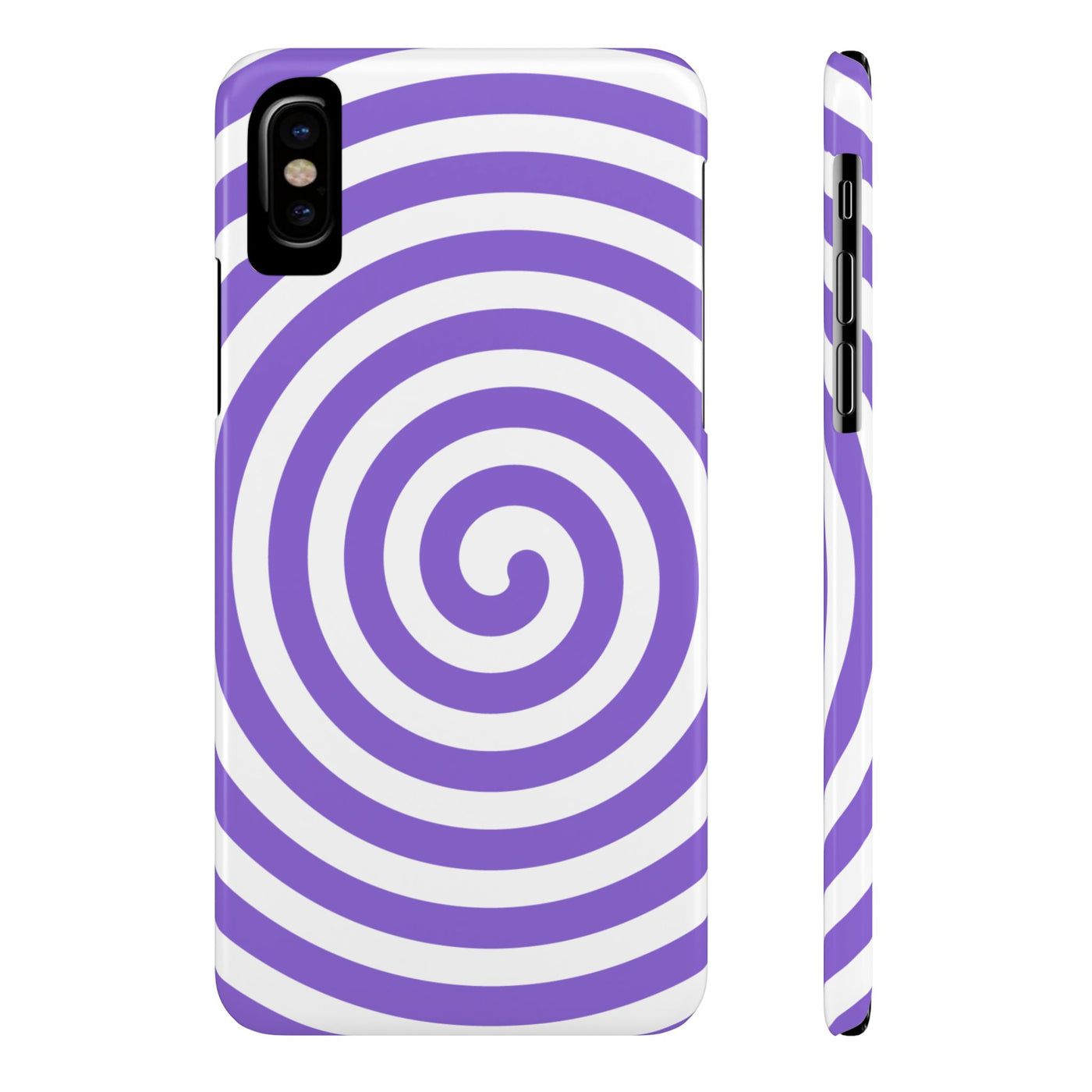 Trendy Purple Spiral Slim Phone Case - Stylish Protection for Your Device
