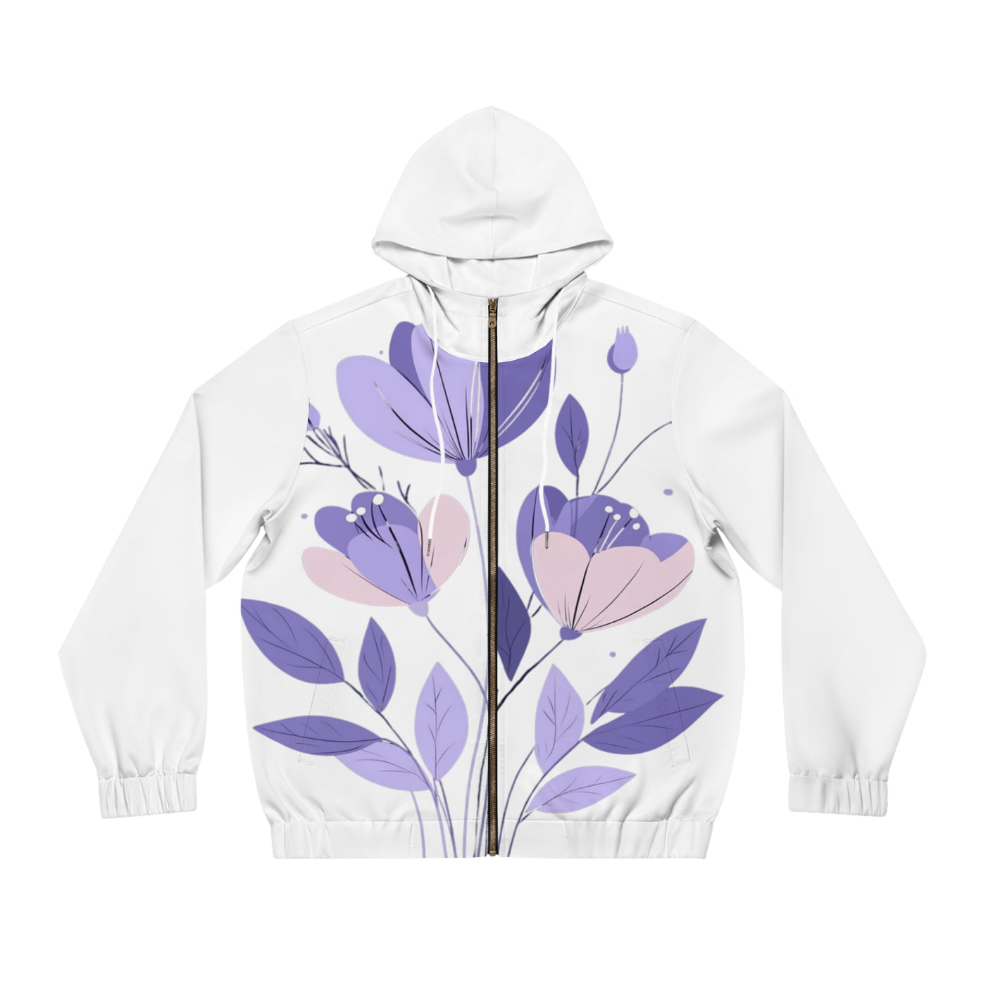 Floral Men's Full-Zip Hoodie - Stylish Comfort for All Occasions