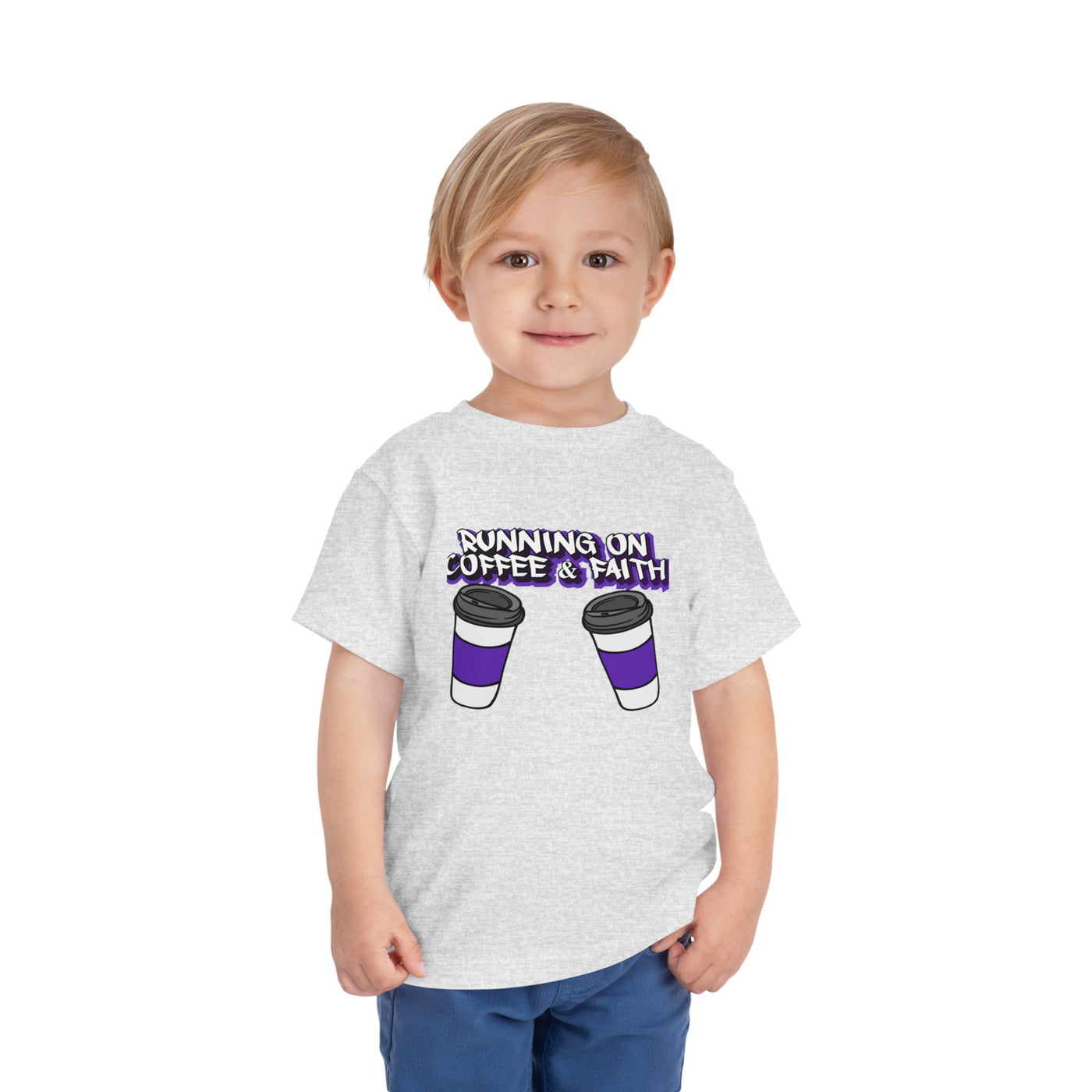 Toddler Short Sleeve Tee - Running on Coffee & Faith Design