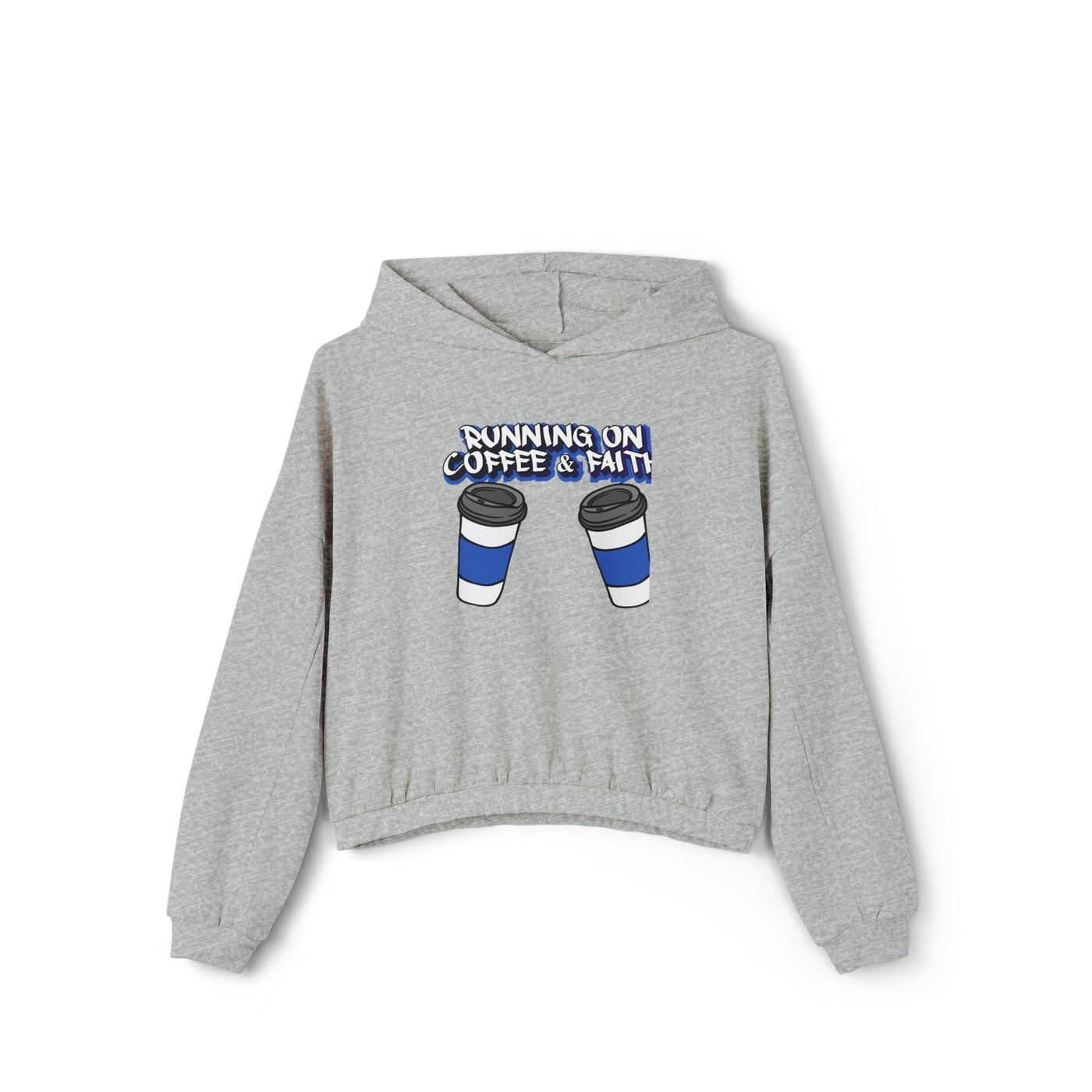 Running on Coffee & Faith Women's Hoodie - Cozy Cinched Bottom Sweatshirt