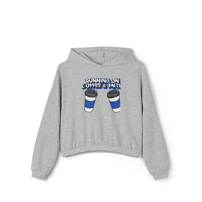 Running on Coffee & Faith Women's Hoodie - Cozy Cinched Bottom Sweatshirt