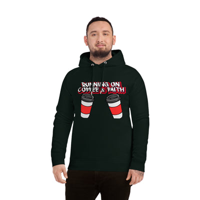 Running on Coffee & Faith Unisex Hoodie | Cozy Motivational Sweatshirt for Coffee Lovers, Perfect Gift for Birthdays, Holidays, Workwear