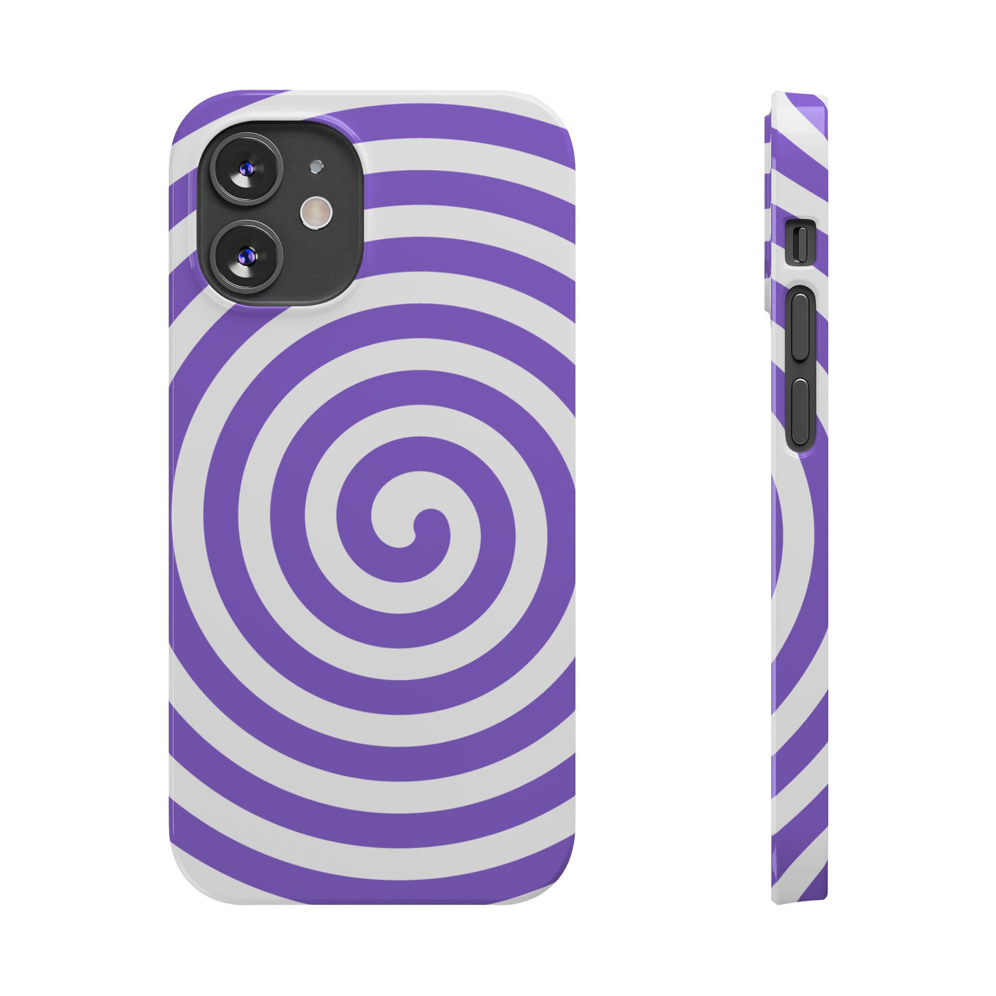 Trendy Purple Spiral Slim Phone Case - Stylish Protection for Your Device