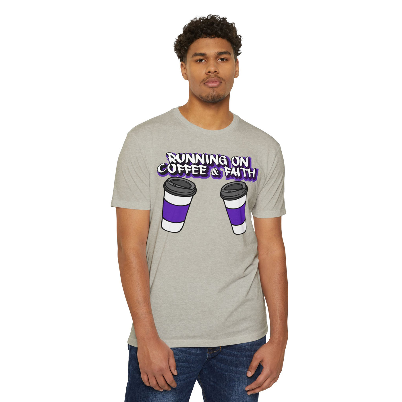 Running on Coffee & Faith Unisex T-Shirt - Casual Tee for Coffee Lovers