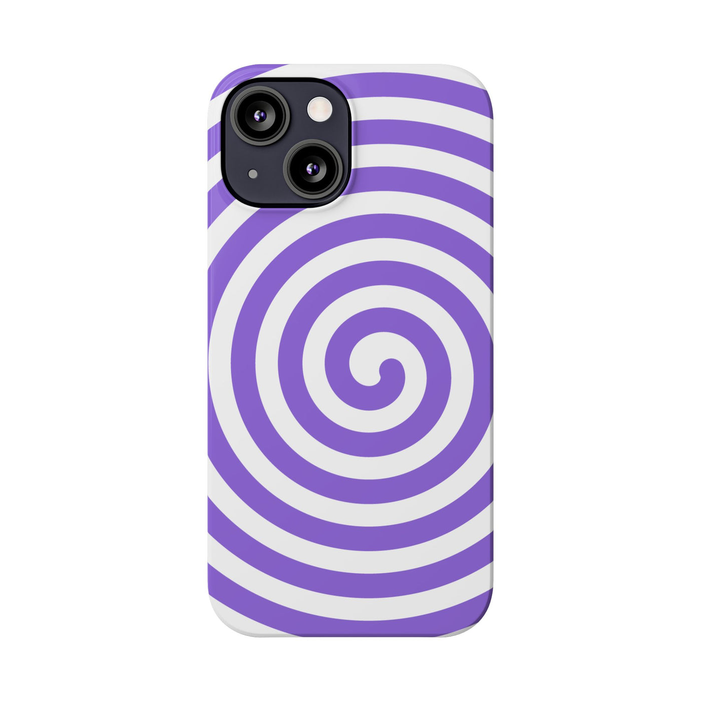 Trendy Purple Spiral Slim Phone Case - Stylish Protection for Your Device