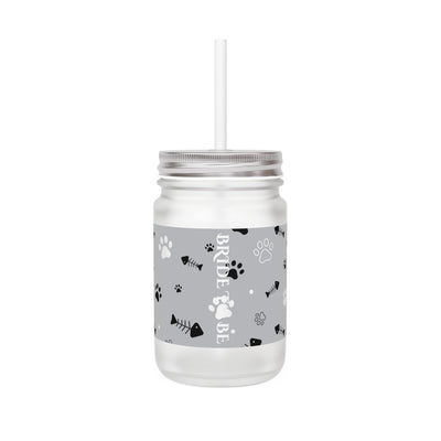Pet-Themed Mason Jar with Straw - Perfect for Dog Lovers & Bridal Parties