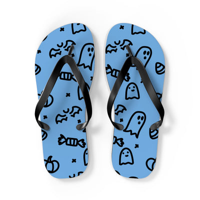 Fun Halloween Flip Flops - Ghosts and Bats Design