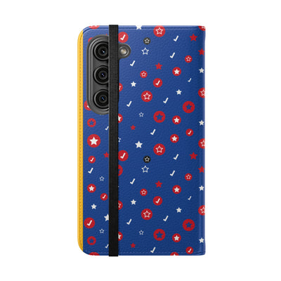 Patriotic Flip Case for Smartphones - Fun Stars and Stripes Design