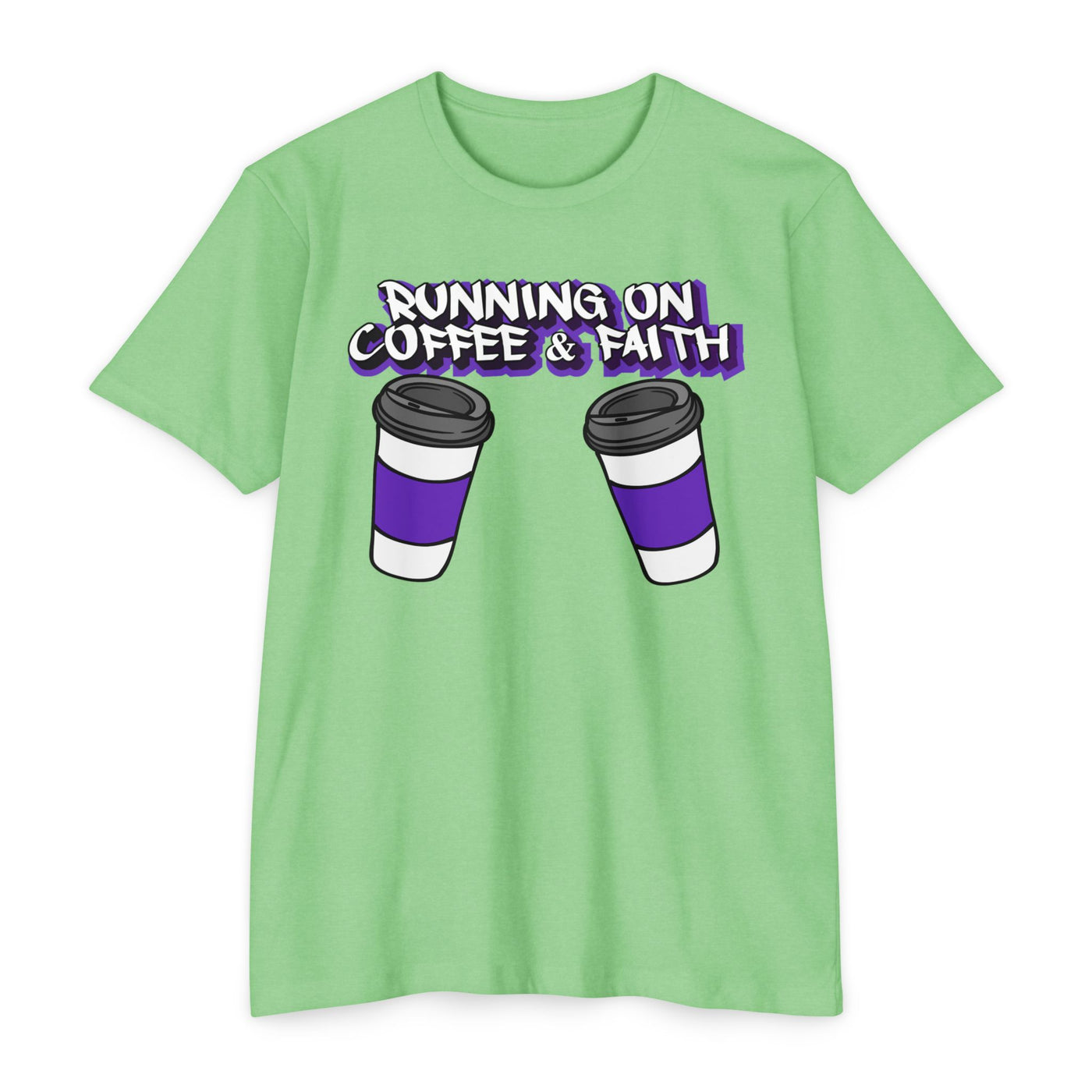 Running on Coffee & Faith Unisex T-Shirt - Casual Tee for Coffee Lovers