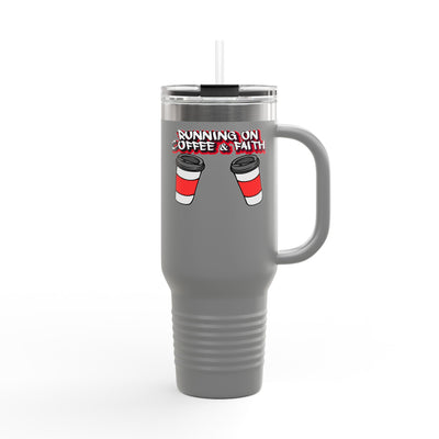 Running on Coffee & Faith Insulated Travel Mug - 40oz Coffee Lover's Companion
